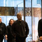 Kanye West walks into Trump Tower... (Getty Images)